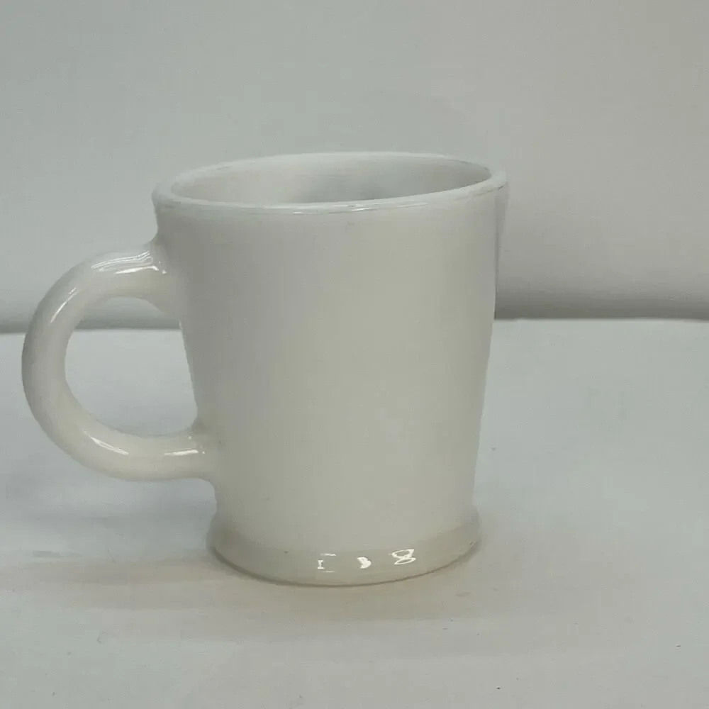 white milk glass mug coffee time clock graphic andrea’s furniture sugarcreek oh - Picture 5 of 5